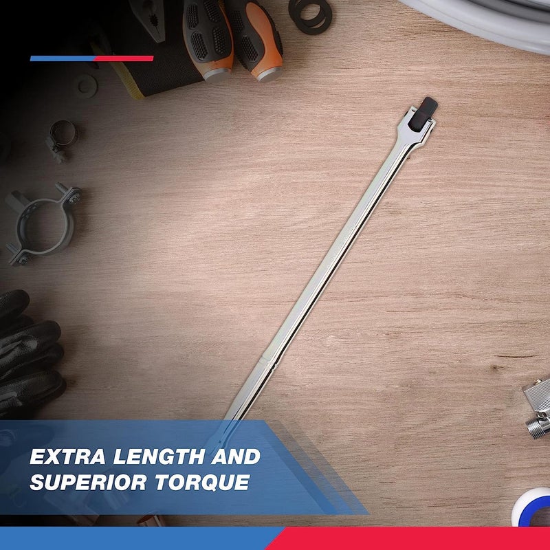 Neiko Neiko 00200A 1/2" Drive Extension Breaker Bar | 15" Length | Rotating Flex Head | CR-V Steel  - Image 4