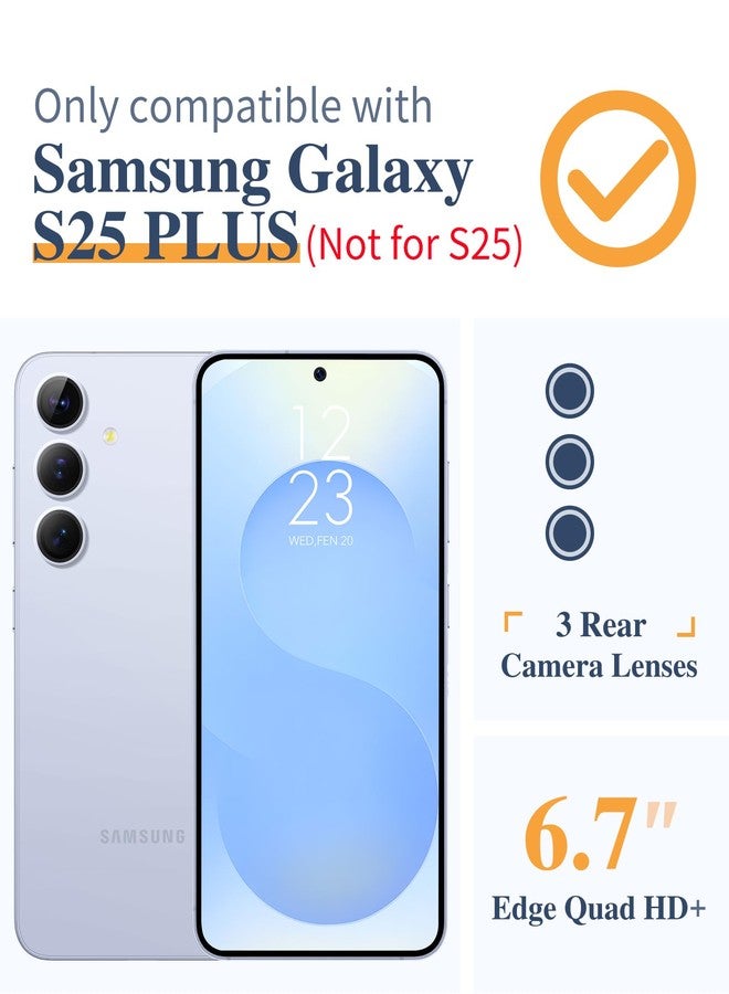 GVIEWIN for Samsung Galaxy S25 Plus Case with Screen Protector & Camera Lens Protector, [Non Yellowing] Clear Floral Hard Shockproof Bumper Women Phone Case for S25 Plus 6.7" (Colorful Butterfly) - Image 2