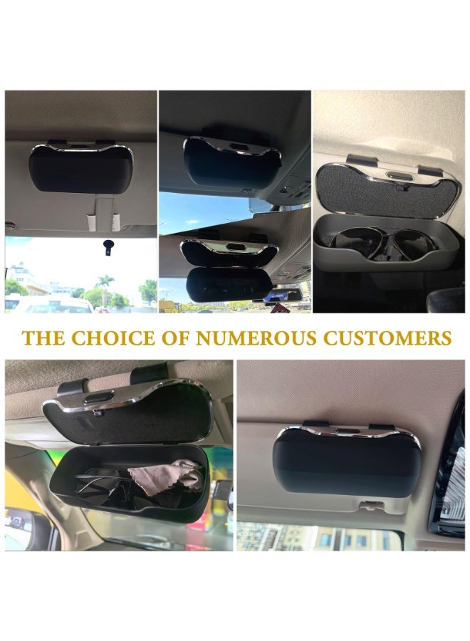 كيلا حامل نظارات شمسية لواقي السيارة، حافظة نظارات لواقي السيارة، صندوق منظم ملحقات واقي السيارة، حامل نظارات شمسية للسيارة مناسب للشاحنات والسيارات الرياضية متعددة الاستخدامات والسيارات السيدان لوضع النظارات (أسود) - Image 5