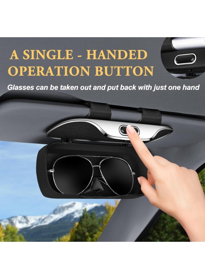 كيلا حامل نظارات شمسية لواقي السيارة، حافظة نظارات لواقي السيارة، صندوق منظم ملحقات واقي السيارة، حامل نظارات شمسية للسيارة مناسب للشاحنات والسيارات الرياضية متعددة الاستخدامات والسيارات السيدان لوضع النظارات (أسود) - Image 2