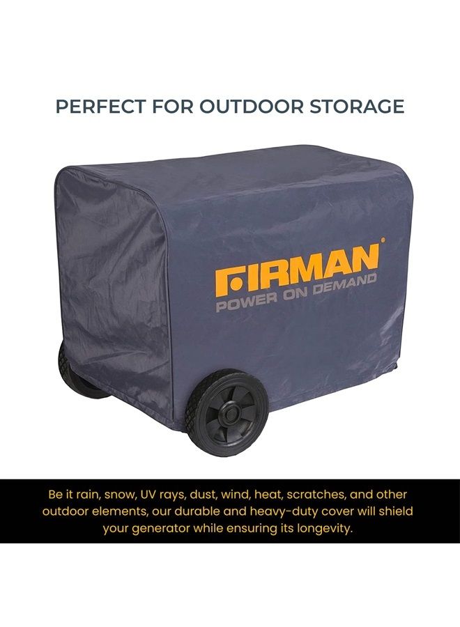 FIRMAN 1002 Portable Generator and Inverter Cover, Double-Insulted Generator Cover, Fits 2700-5000 Watt Generators and Inverters up to 25.4" X 18.3" X 19.5", Cover Measures‎ 11.4" x 6.9" x 3.9", Mediu