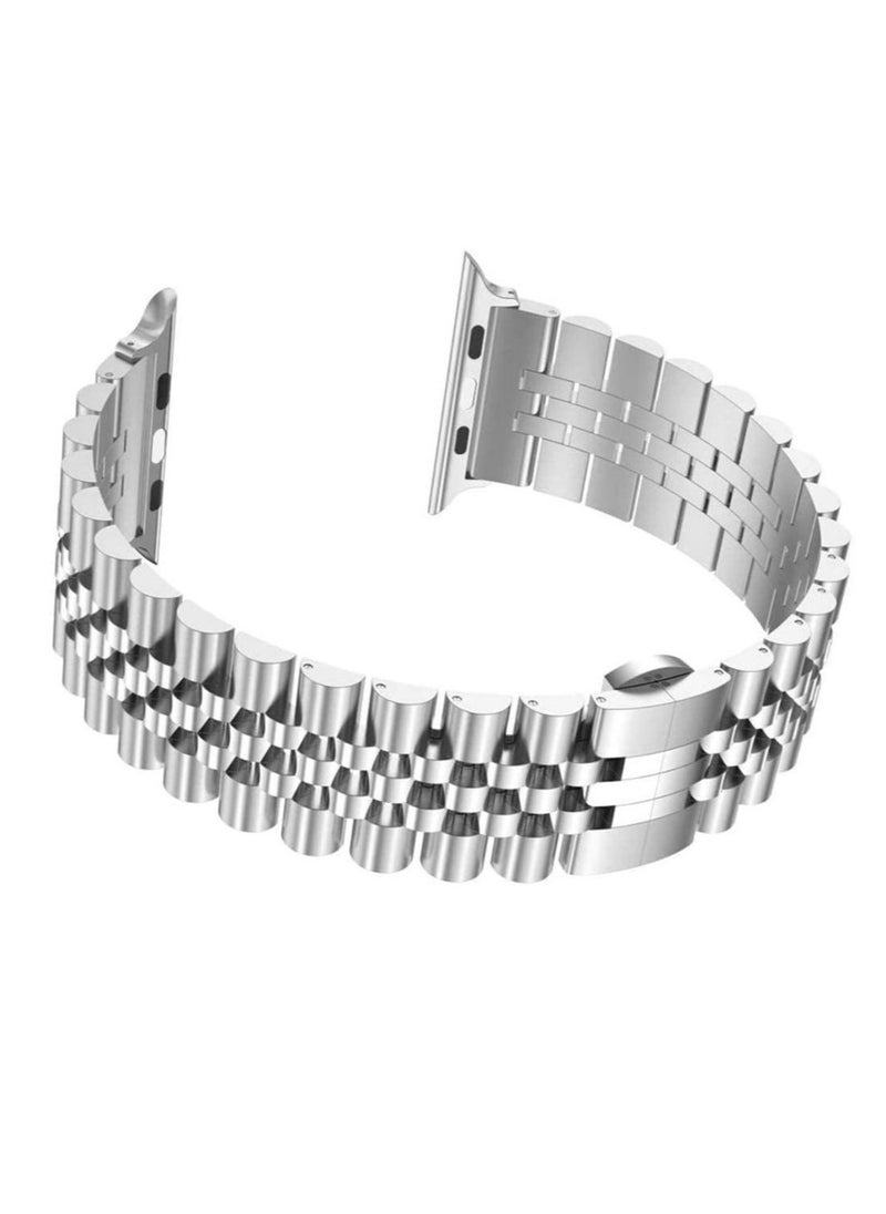 Replacement Band Compatible with Apple Watch 45mm,Stainless Steel Solid Strap Metal Bracelet for Apple Watch Series 7/ - Image 3