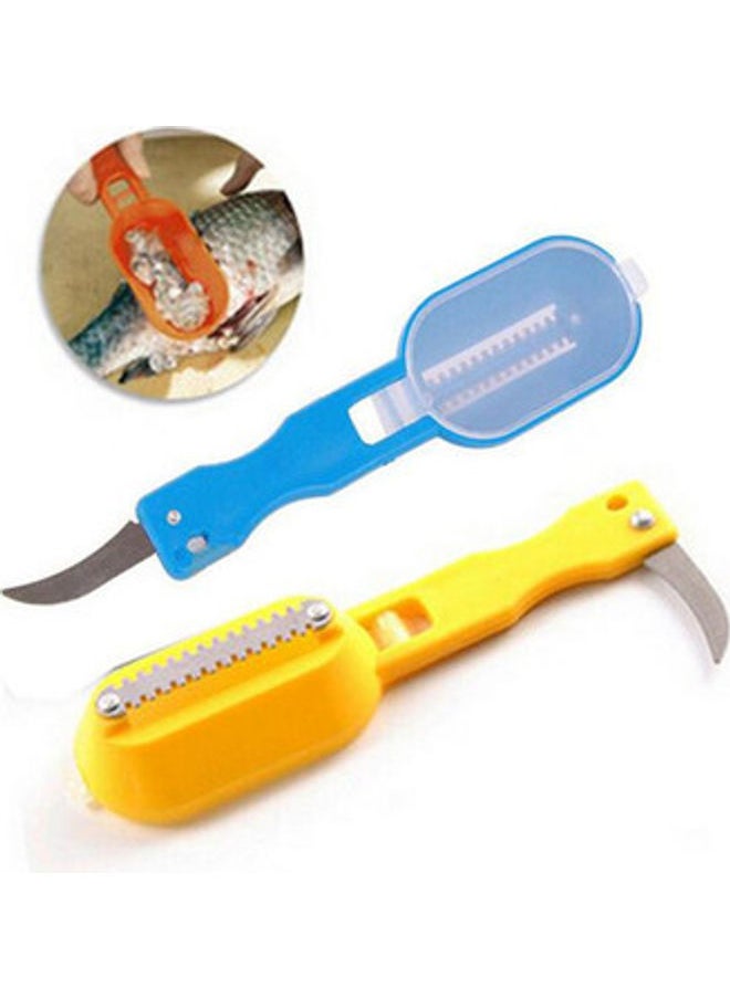 NIBEMINENT 2-Piece Fish Scale Peelers Yellow/Blue 