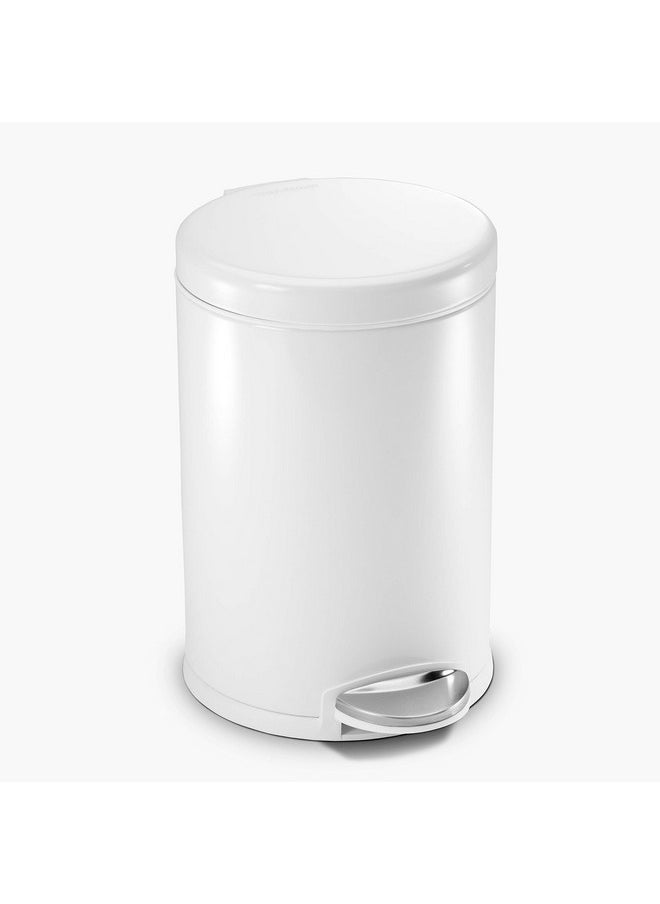 simplehuman simplehuman 4.5 Liter Bathroom Trash Can, White Steel  - Image 1