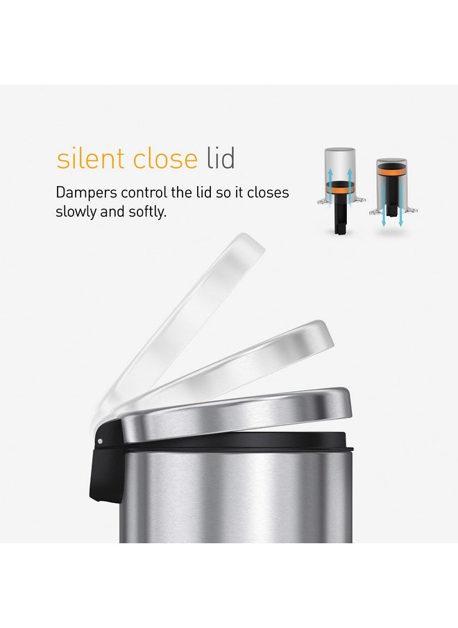 simplehuman simplehuman 4.5 Liter Bathroom Trash Can, White Steel  - Image 5