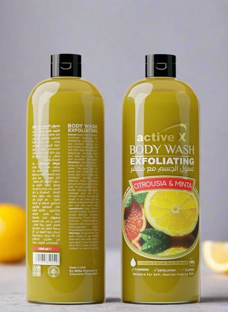 Activex Exfoliating Body Wash 1000 ml – Citrus Mint Scent - Image 2