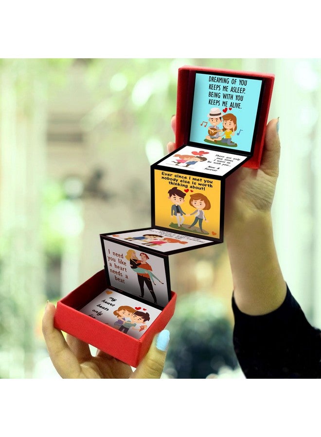 exciting Lives - Love Messages Popup Romantic Gift Box - Gift for Birthday, Anniversary - for Girlfriend, Boyfriend, Husband, Wife, Friend - 8 x 8 x 2.5 cm - Image 1