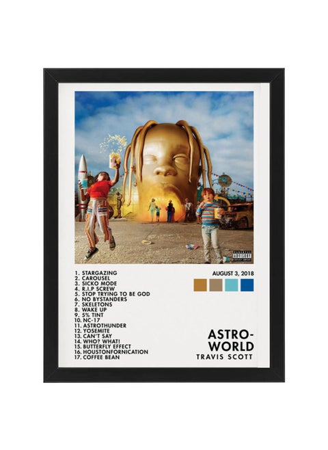Travis Scott Astroworld Album Poster With Frame 30x40 cm