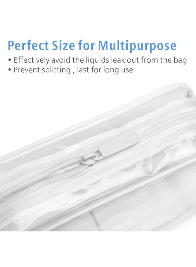 Packism TSA Approved Toiletry Bag - Clear Makeup Bags in 2 Size, Durable with Supporting Frame, Perfect for Travel Essentials, Carry-on Airport Airline Compliant Bag, White - Image 4