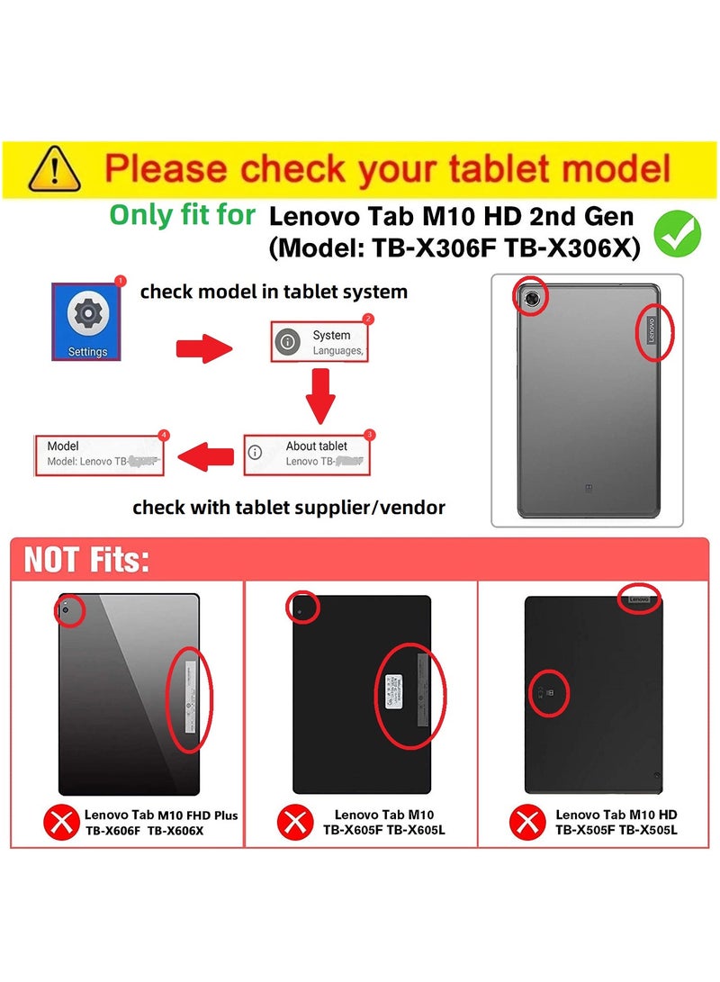 Leather Case for Lenovo M10 HD 2nd Gen 10.1 Inch 2020 (TB-X306X/TB-X306F) Light Weight Slim Tri-Fold Case Magnetic Cover Stand -Graffiti - Image 2