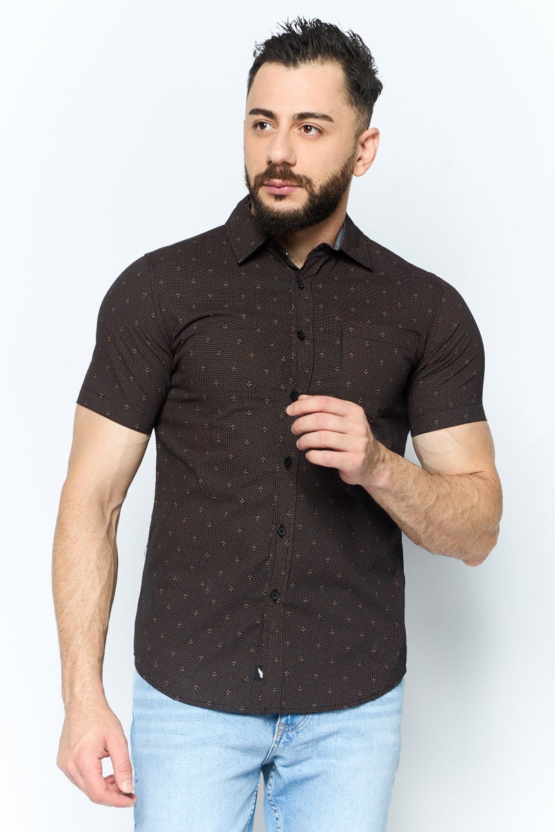 Company Eighty One Men Regular Fit Allover Print Short Sleeve Casual Shirt, Multicolor - Image 1