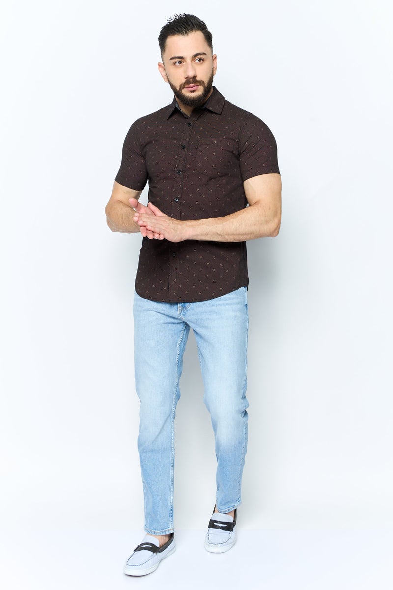 Company Eighty One Men Regular Fit Allover Print Short Sleeve Casual Shirt, Multicolor - Image 2