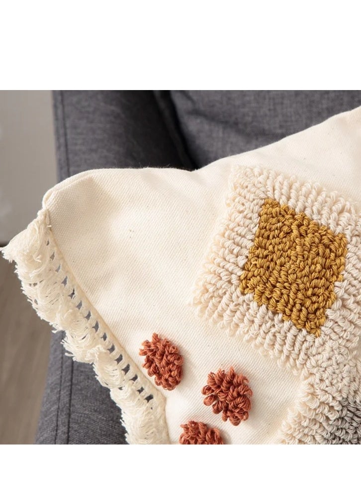 Y&D - New Design Boho Style Tufted Geometric Pattern Cushion Cover With Tassels Home Decor Super Soft Woven Tufted Pillow Cases 30*50cm - Image 1
