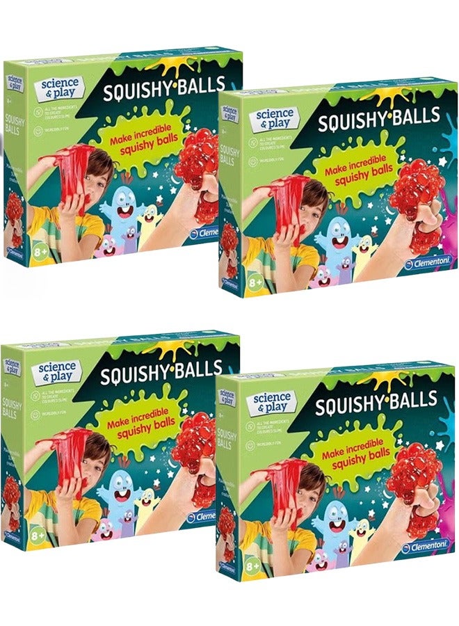 كلمينتوني مجموعه من 4 لعبة كلمنتوني التعليميه للاطفال مجموعة الكرات الاسفنجية تعليم إنشاء كرات اسفنجية بالكرات الملونة - Image 1