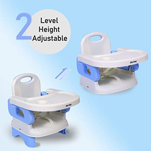 1st Step 2 in 1 Portable Booster Seat Cum Feeding Chair with 2 Level Height Adjustment and 5 Point Safety Harness (Blue) - Image 2