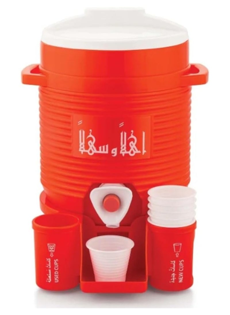 co arma Thermos Haram A unique piece inspired by the Holy Mosque 2 liter Beige Removable sticker. With 6 small cups  - Image 1