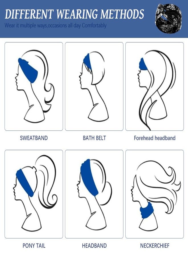 MAYCREATE® Headband for Women, Elastic Hair Bands for Women, Fashion Head Bands for Women Hair Bands, Adjustable Wide Sweat Sports Headbands for Daily, Makeup, Yoga, Fitness (Multi G) - Image 5