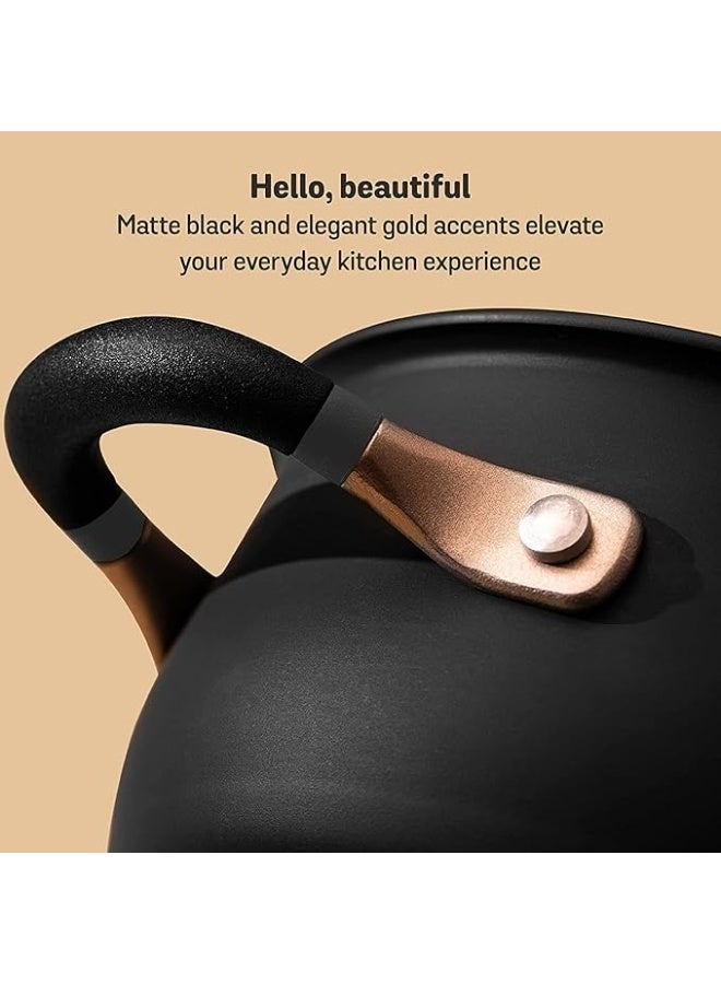 Meyer Accent Series Hard Anodized Steel Casserole with Lid | Biryani Pot | Cooking Casserole with Lid Gas and Induction Compatible | Cooking Set for Kitchen, 2 Piece, 6.5L, Matte Black - Image 4