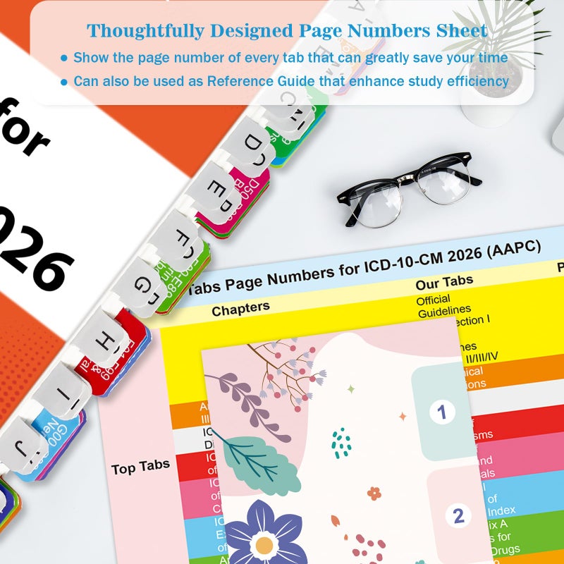 Tojoyify Index Tabs for ICD-10-CM 2026 AAPC Version, Complete Book Tabs Set with Blanks, Bookmarker, Laminated Color-Coded with Alignment Guide & Page Numbers (Book Not Included) - Image 3