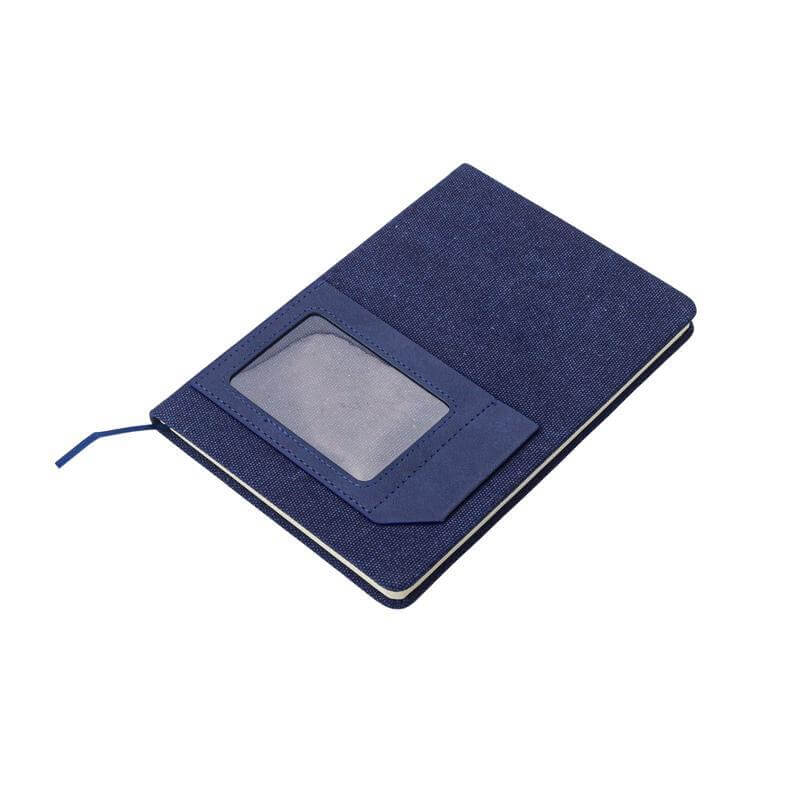 Santhome ADANA Recycled Canvas A5 Hard Cover Notebook with PU Pocket | 160 Ruled Pages Eco-Friendly Note Book | Business Card Window Pocket | Durable Canvas Cover | Ideal for Office, School & Gifting - Image 4