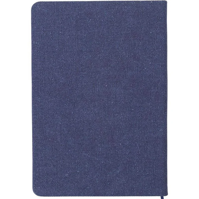 سانثوم Santhome ADANA Recycled Canvas A5 Hard Cover Notebook with PU Pocket | 160 Ruled Pages Eco-Friendly Note Book | Business Card Window Pocket | Durable Canvas Cover | Ideal for Office, School & Gifting