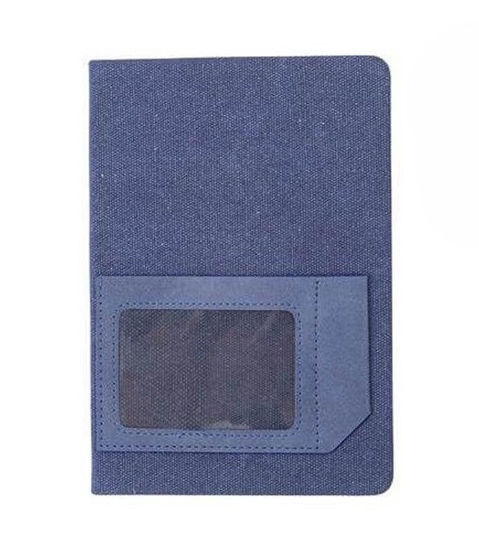Santhome ADANA Recycled Canvas A5 Hard Cover Notebook with PU Pocket | 160 Ruled Pages Eco-Friendly Note Book | Business Card Window Pocket | Durable Canvas Cover | Ideal for Office, School & Gifting - Image 1
