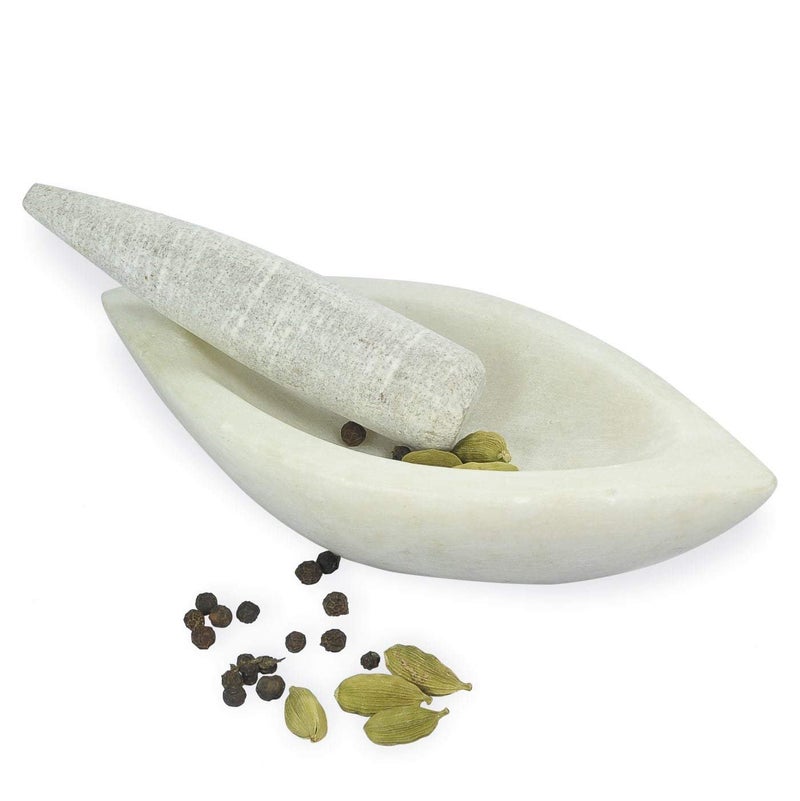 ARMAN SPOONS Royal spoons Marble Mortar And Pestle Set ship shape Spice Mixer For Kitchen - Image 5