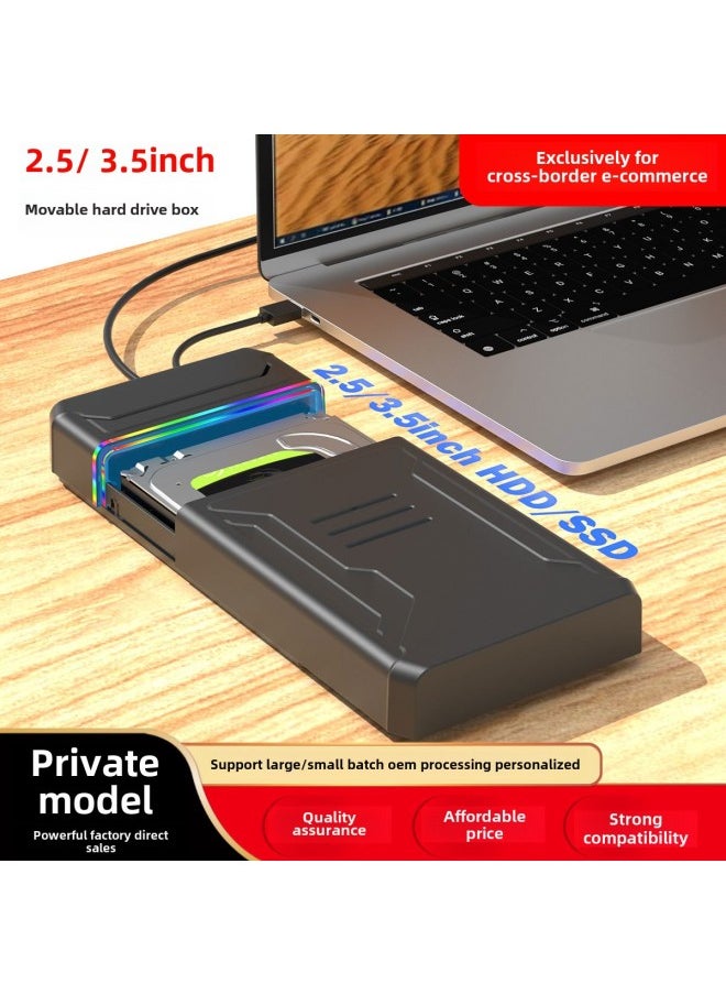 Generic Mobile Hard Disk Box 3.5/2.5 Inch TYPE-C External Box Laptop External Hard-Color:D49 (with European Power Supply) 12v 2a, Data Cable A=c 80cm, 5gbps  - Image 5