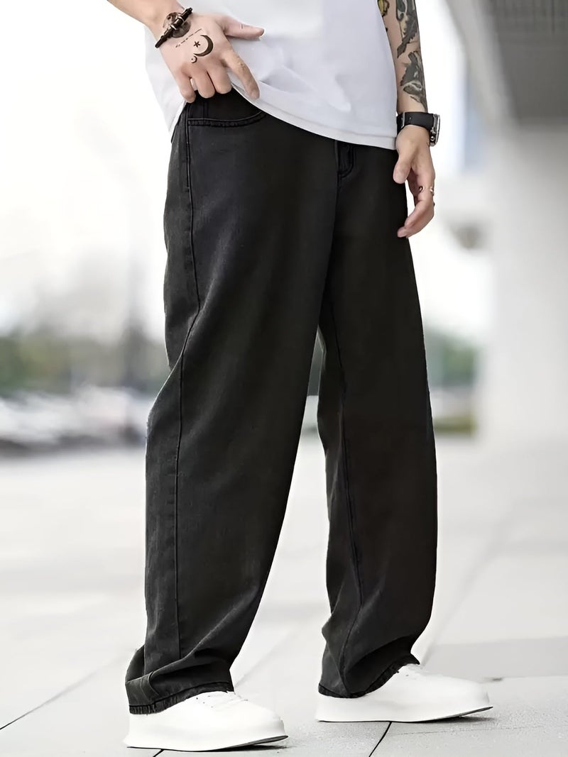 Ben Martin Black Men Jeans || Baggy Fit Jean's for Man || Loose Fit High Rise Denim || Stretchable Casual Wear Jean,s || Dance Rap Rapping Style Pant for Men || Denim Cotton Jeans 34 (0) - Image 3