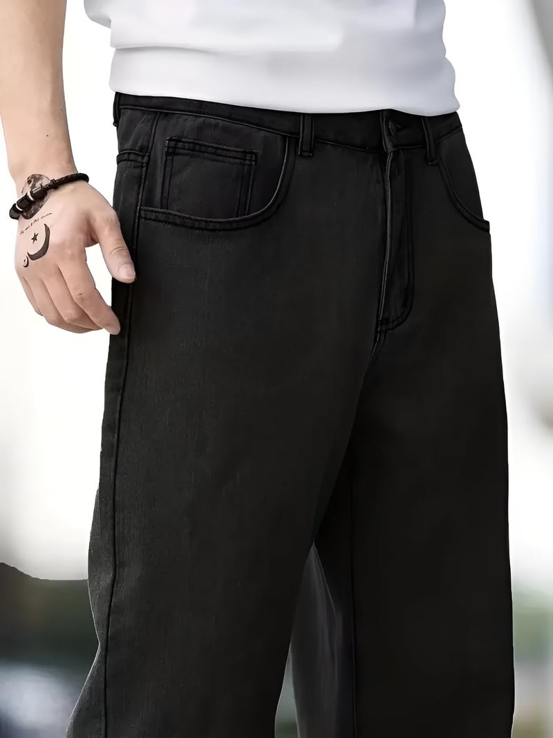 Ben Martin Black Men Jeans || Baggy Fit Jean's for Man || Loose Fit High Rise Denim || Stretchable Casual Wear Jean,s || Dance Rap Rapping Style Pant for Men || Denim Cotton Jeans 34 (0) - Image 4