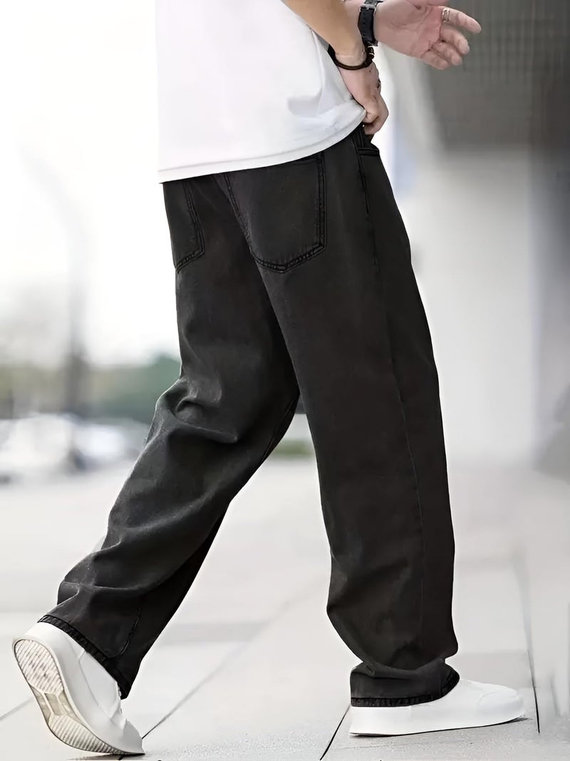 Ben Martin Black Men Jeans || Baggy Fit Jean's for Man || Loose Fit High Rise Denim || Stretchable Casual Wear Jean,s || Dance Rap Rapping Style Pant for Men || Denim Cotton Jeans 34 (0) - Image 2