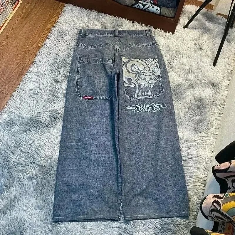 Jnco Y2K Loose Jeans Men'S Pattern Hip Hop Street Harajuku Men'S Wide Leg Pants - Image 2