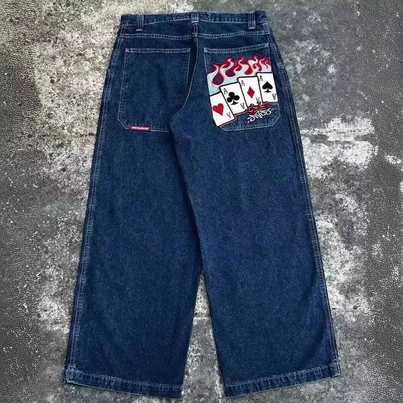 Jnco Y2K Loose Jeans Men'S Pattern Hip Hop Street Harajuku Men'S Wide Leg Pants - Image 4