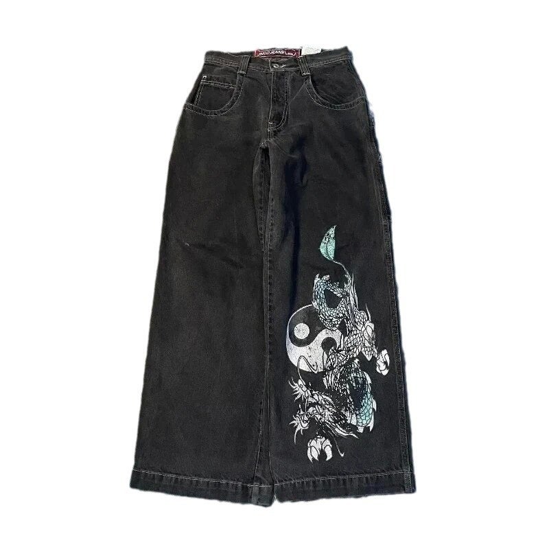Jnco Y2K Loose Jeans Men'S Pattern Hip Hop Street Harajuku Men'S Wide Leg Pants - Image 5