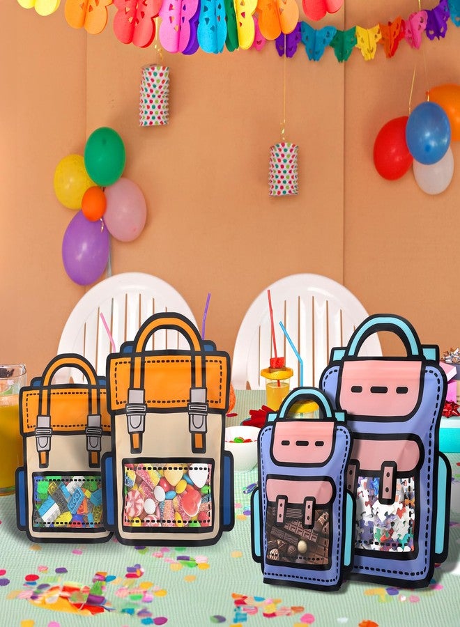 EONSUI 30PCS Plastic Goodie Bags with Handles for Birthday, Party, Wedding, Reusable Bulk Gift Wrapper for Candy, Snacks, Chocolate,Sandwich - Image 3