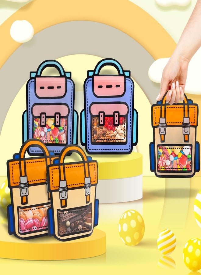 EONSUI 30PCS Plastic Goodie Bags with Handles for Birthday, Party, Wedding, Reusable Bulk Gift Wrapper for Candy, Snacks, Chocolate,Sandwich - Image 2