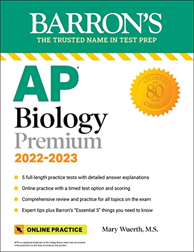 Ap Biology Premium 20222023 5 Practice Tests Comprehensive Review Online Practice 
