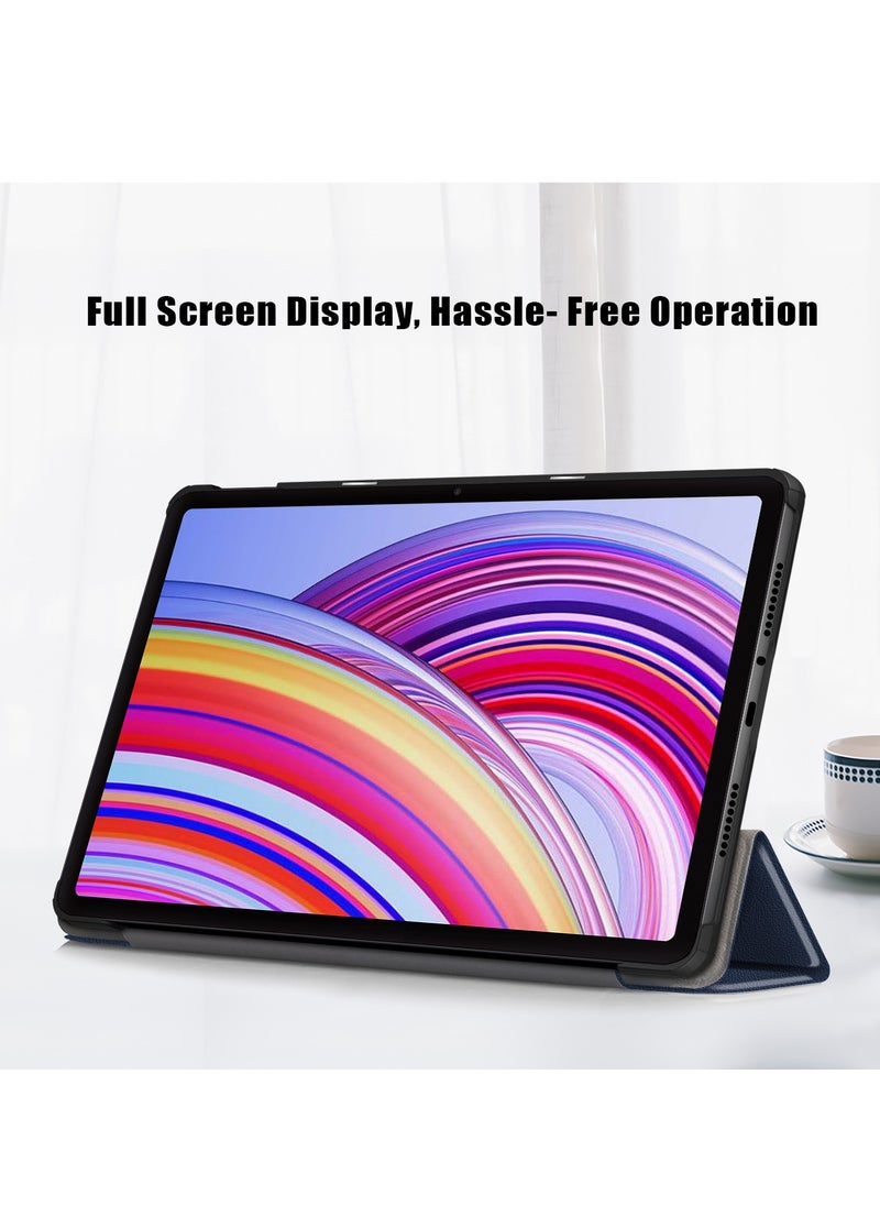 Generic Case For Xiaomi Redmi Pad SE Pro 12.1 Multi-Viewing Angles All New PU Leather Smart Cover with Auto Sleep Wake Feature Slim Flip Shell Case for Redmi SE Pro 12.1 (Blue)  - Image 5