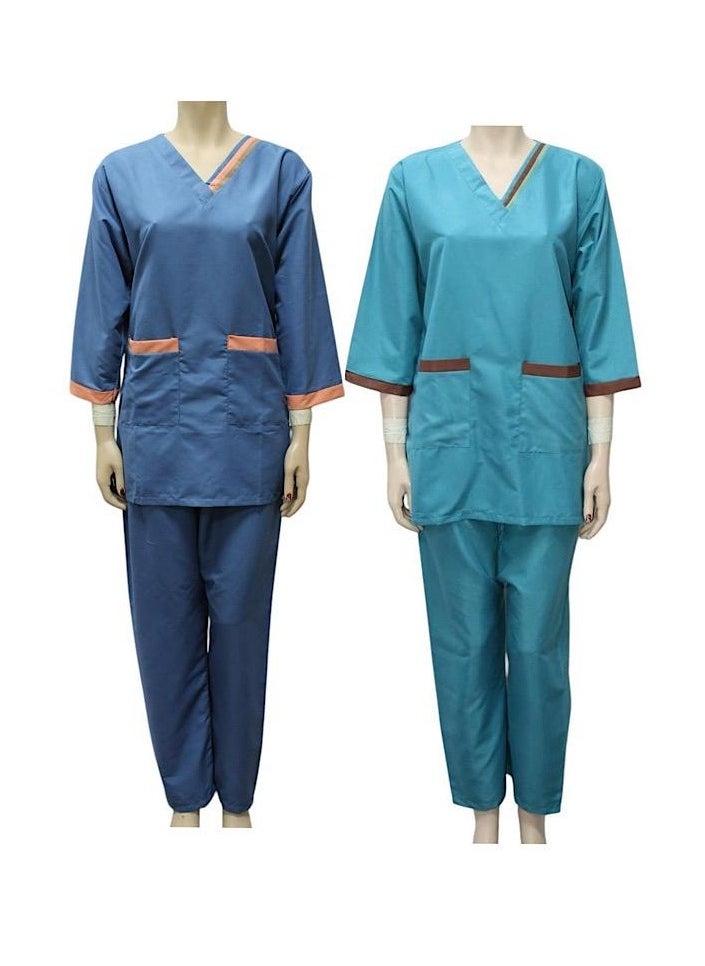 1home - Housemaid Uniform Maid & Nanny Scrub Suit 2 piece set - Image 1
