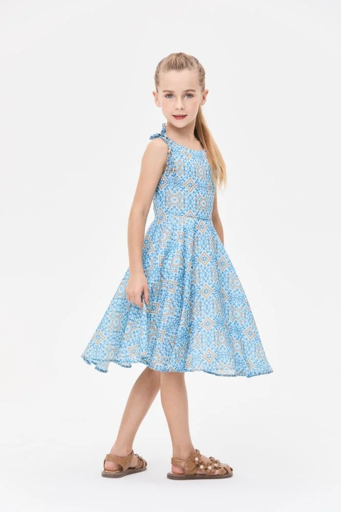 Tenda Printed Fit-and-Flare Dress
