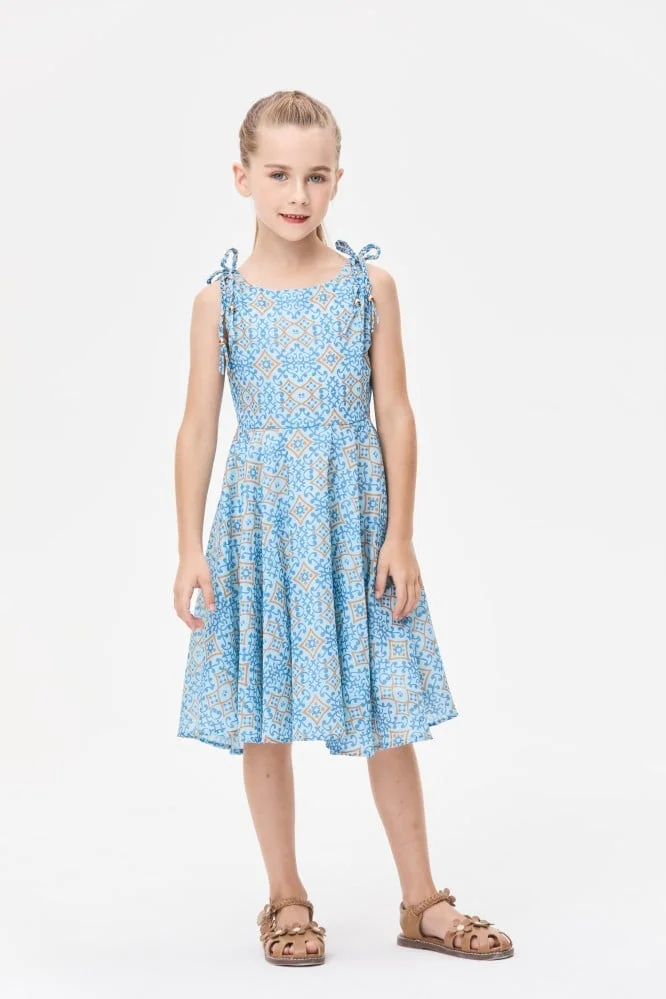 Tenda Printed Fit-and-Flare Dress