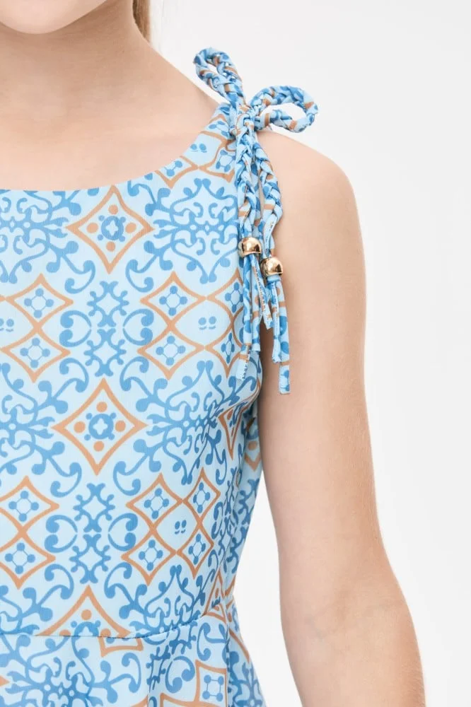 Tenda Printed Fit-and-Flare Dress