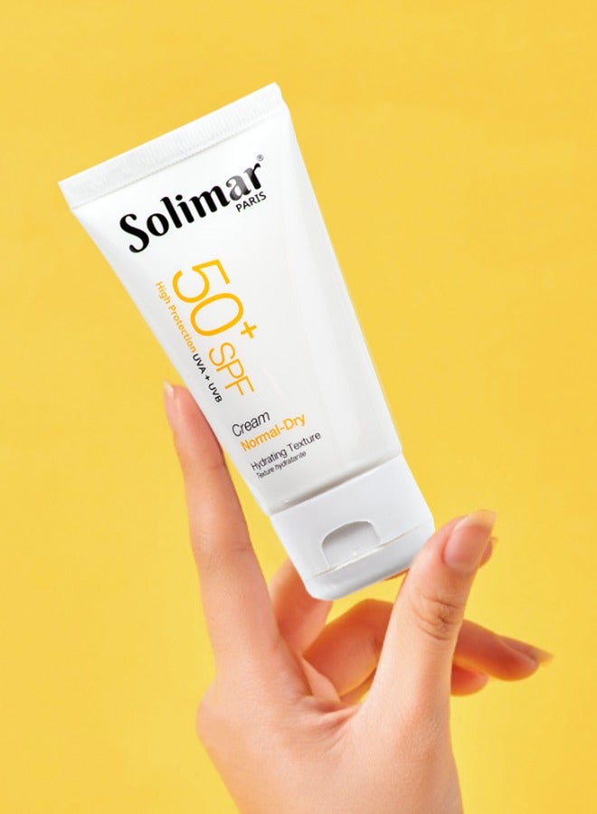 Solimar Paris Sun Block SPF 50+ Cream 50ml - for Normal to Dry Skin, No White Cast or Residue, Invisible finish - Image 5