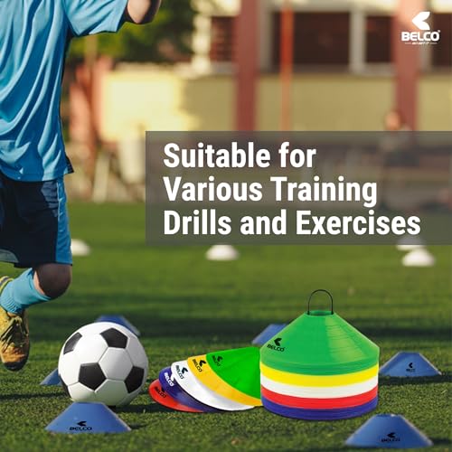 BELCO Sports 9 Inch Cones Pack 6,10 Space Markers and 4 Meter Ladder Agility Combos (Set-1) - Image 3