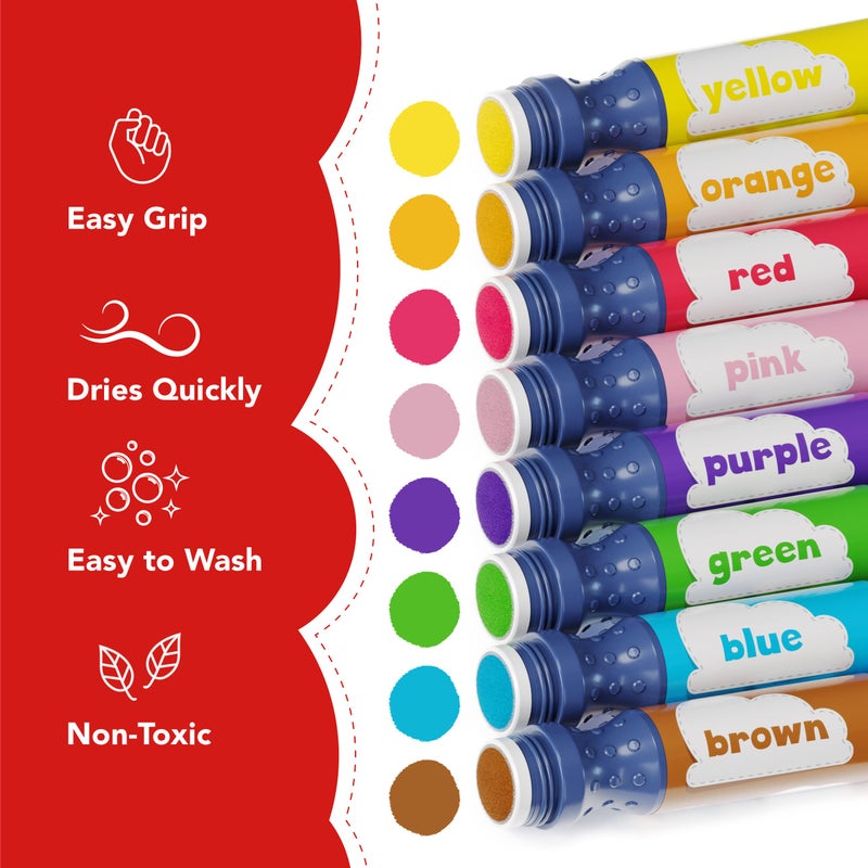 DOODLE HOG Washable Dot Markers for Toddlers 1-3 Years, 8 Colors Bingo Markers, Paint Marker for Kids Preschool, Non Toxic Arts and Crafts Supplies - Image 3