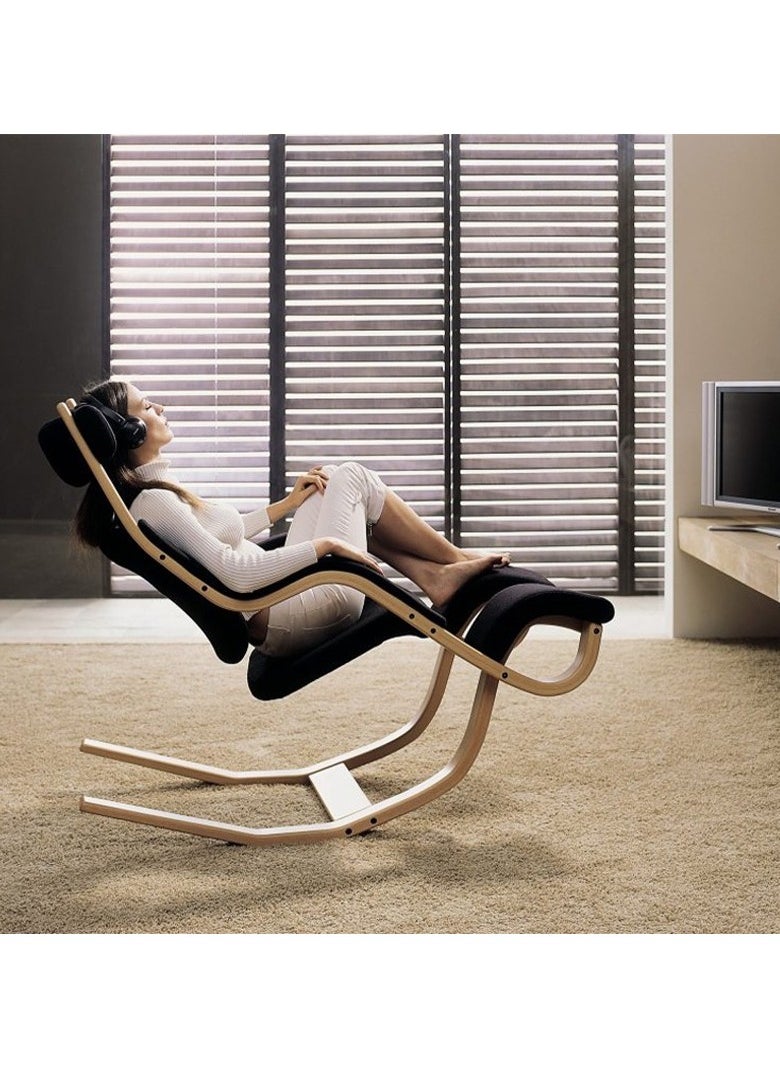 Gravity Balance Chair Four Angles Allowing For Postures Ranging From Kneeling to Fully Reclined Zero Gravity Suspension Multi-functional Casual Single Sofa (Black)