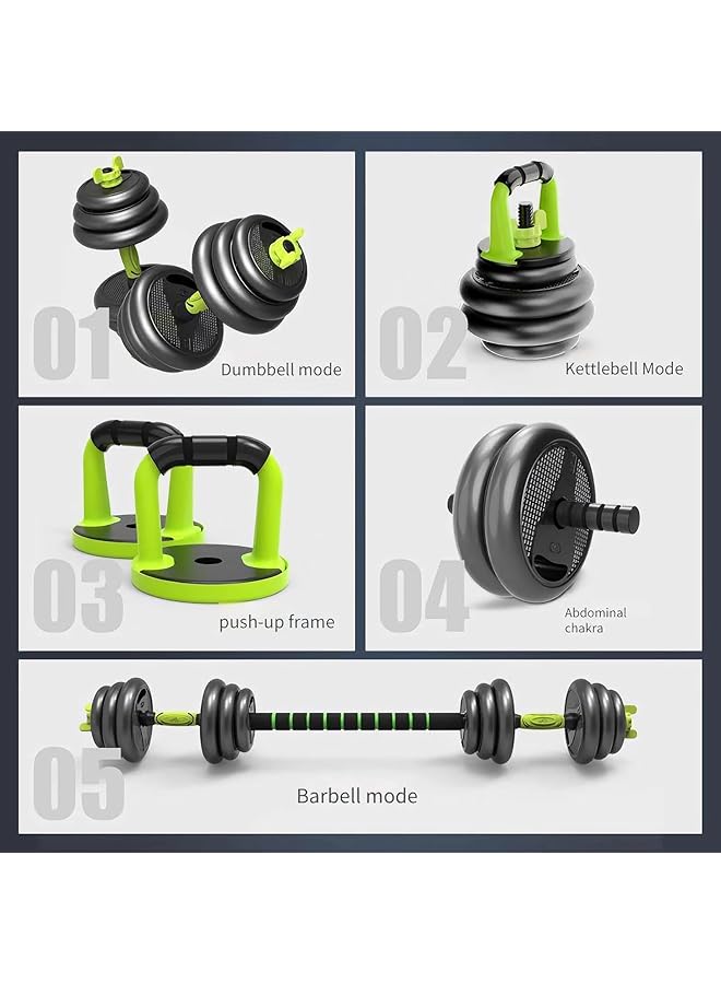 Rovyfota Dumbbells Barbell Set 30Kg With Connecting Rod 6 In1 Dumbbells Barbell Set With Kettlebells Adjustable Dumbbells Set Adjustable Lifting Training Set Body Workout For Men And Women - Image 4