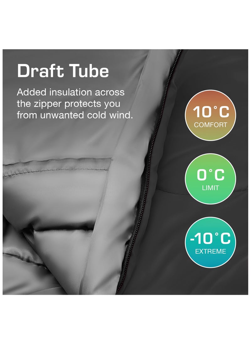 ACTIVE ERA Era Professional 300 Warm Mummy Sleeping Bag - 300 Gsm Double Layer Filling, 2-3 Season For Camping, Hiking, Outdoors - Black  - Image 4