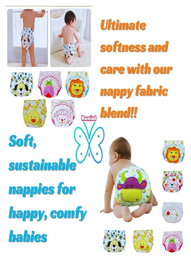 RENIAL Kids Underpants Medium size Manypoco Pants For Baby Kids | Breathable Cotton Underpants for Kids | Comfortable Kids Undergarments Reusable washable Cotton Baby UNDERPANTS MULTIPRINTED (Pack of 3) - Image 4