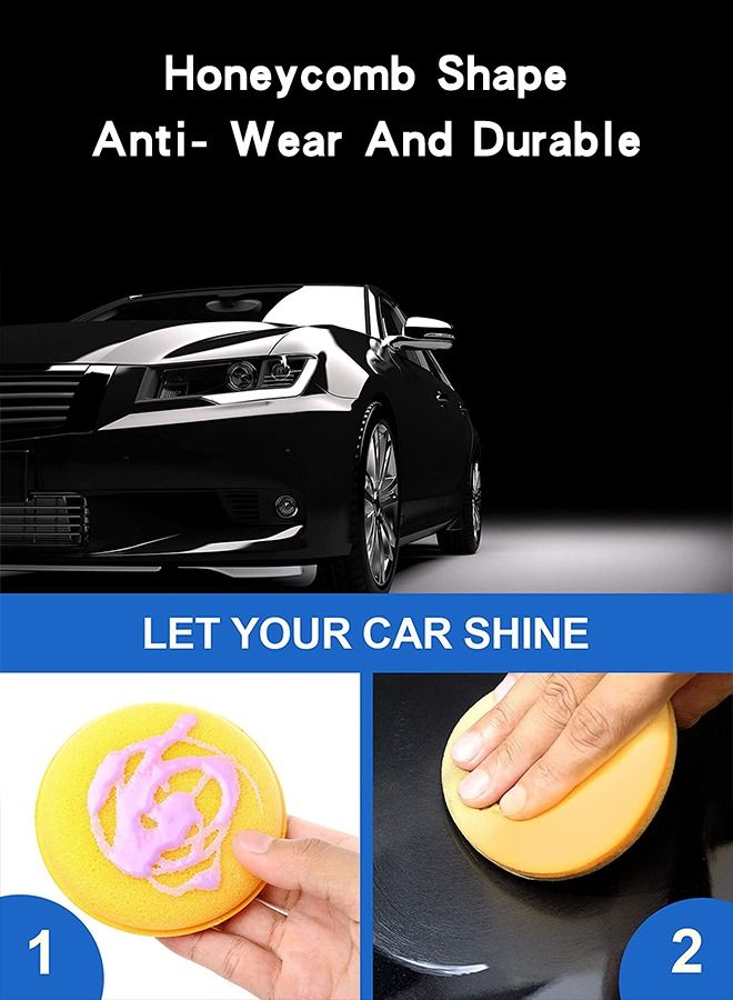 GROIC 24 Pcs 4” Wax Foam Applicator Pad, Round Sponge Cleaning Pads Pad Microfiber Detailing Car Polishing Waxing Sponge, Polyurethane - Image 2